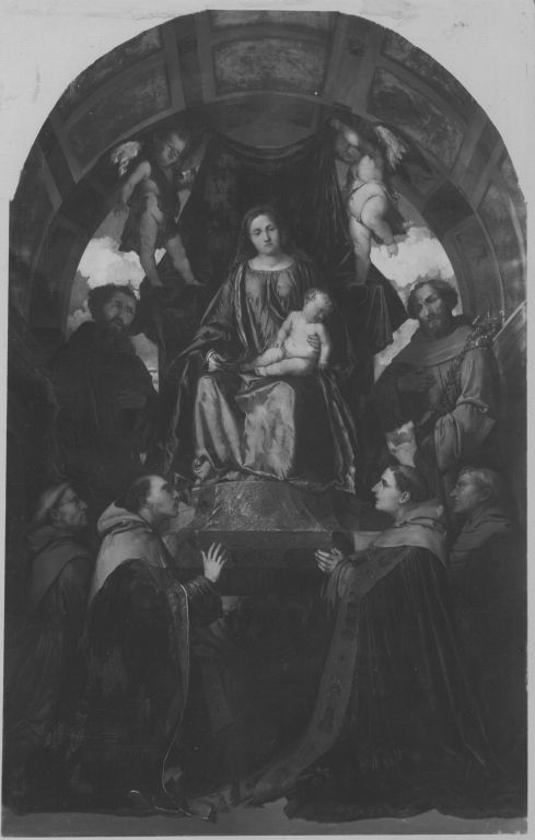 Thronende Madonna mit Heiligen (nach Girolamo Romanino), 1880, August Wolf