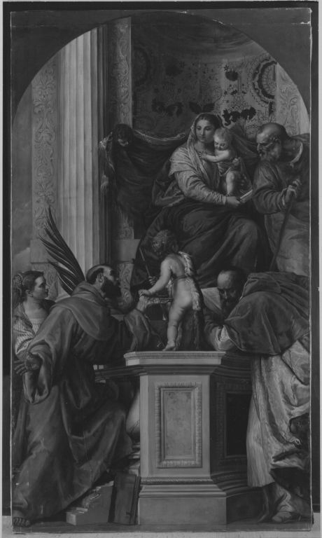 Thronende Madonna mit Heiligen (nach Veronese), 1880, August Wolf