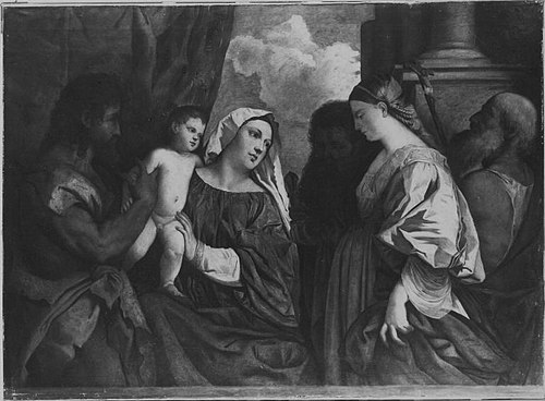 Madonna mit den Heiligen Johannes, Paulus, Magdalena und Hieronymus (nach Tizian), 1868, August Wolf