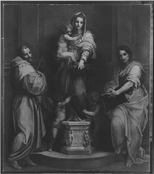 Madonna mit Heiligen (nach Andrea del Sarto), 1879, August Wolf