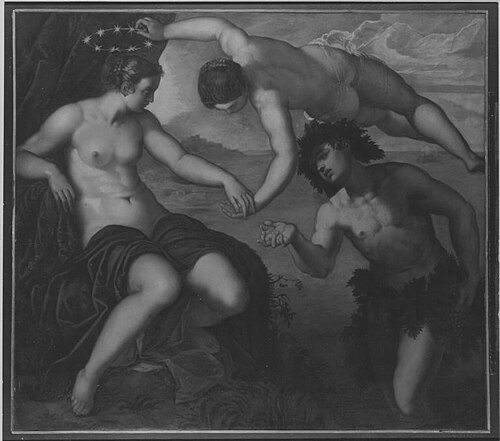 Bacchus und Ariadne (nach Tintoretto), 1872, August Wolf