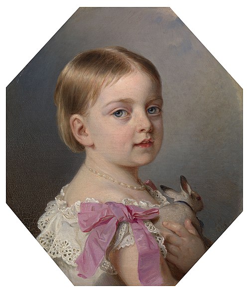 Princess Alberta of Leiningen (1863-1901) when a Child, 1865, Joseph Hartmann