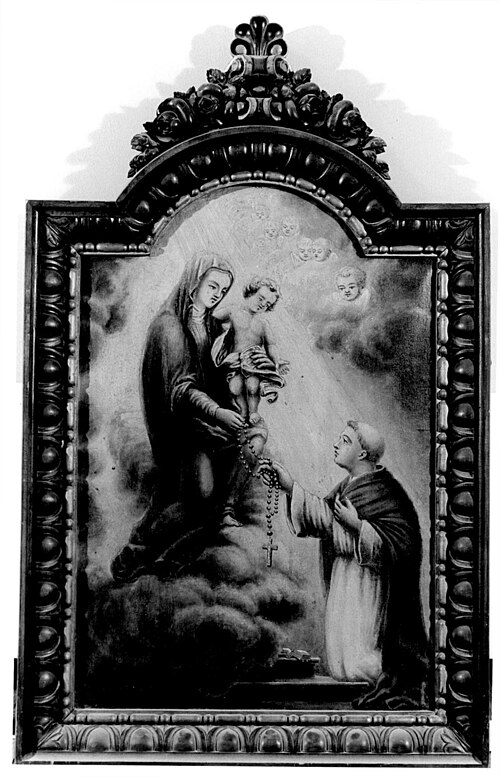 Maria met kind rozenkrans aanbiedend, 1891, Joseph Volders