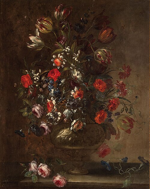 Vase of flowers, 1650, Francesco Mantovano