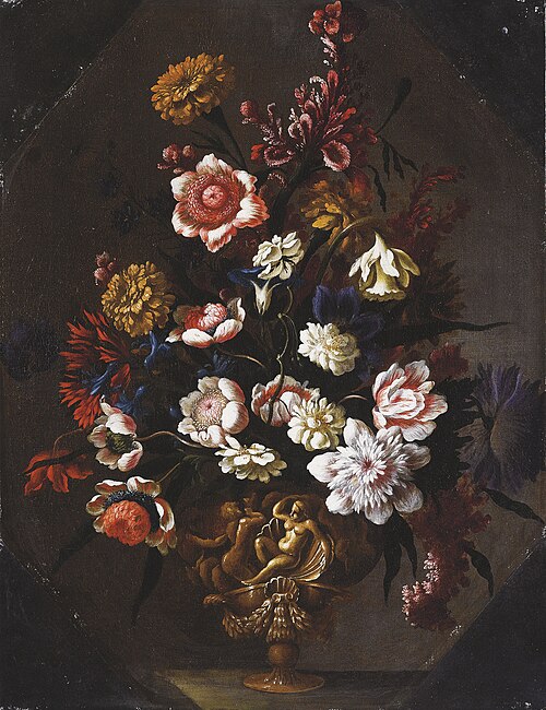 Flowers in an urn, 1650, Francesco Mantovano
