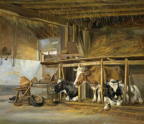 Cows in a Stable, 1820, Jan van Ravenswaay