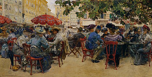 Cafe Tomaselli in Salzburg, 1905, Theodor Josef Ethofer