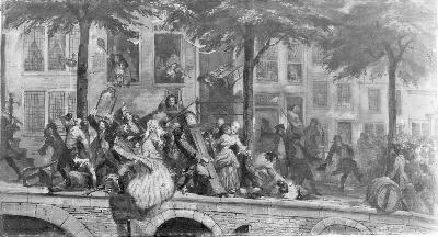 Anno 1748. Plundering van de huizen der belastingpachters, 1866, Barend Wijnveld