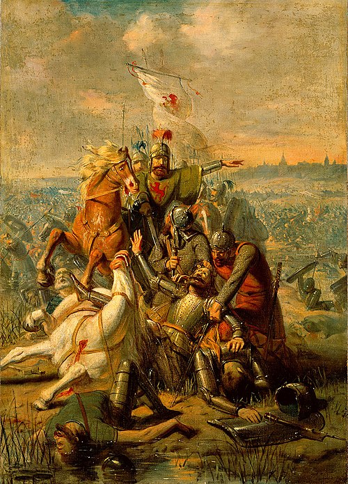 Anno 1018. De hertog van Lotharingen wordt door Dirk III van Holland bij Dordrecht verslagen, 1850, Barend Wijnveld