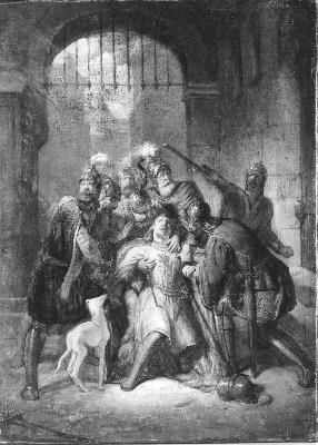 Anno 1049. Graaf Dirk IV van Holland wordt door een pijl gedood, 1866, Barend Wijnveld