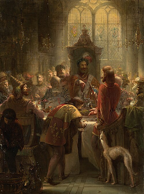 Anno 1395. Willem van Oostervant en het doorgesneden tafellaken, 1866, Barend Wijnveld