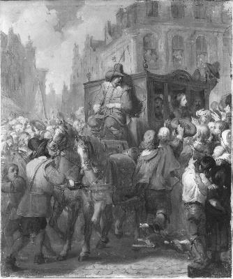 Anno 1672. Het volk van Dordrecht juicht Willem III toe, 1866, Barend Wijnveld