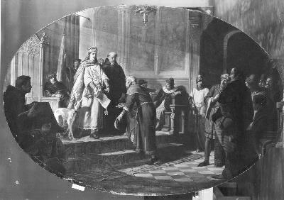 Graaf Jan de Tweede schenkt het eerste Privilegie aan Amsterdam, 1300, 1861, Barend Wijnveld