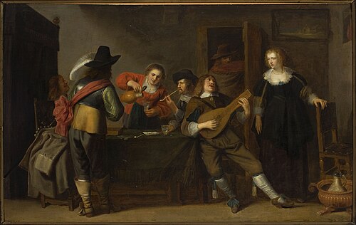 Genre scene – in a tavern, , Christoffel Jacobsz van der Laemen