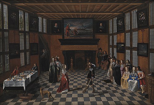 Dancing Party in an Interior, 1650, Christoffel Jacobsz van der Laemen