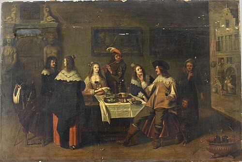 The prodigal son among courtesans, 1637, Christoffel Jacobsz van der Laemen