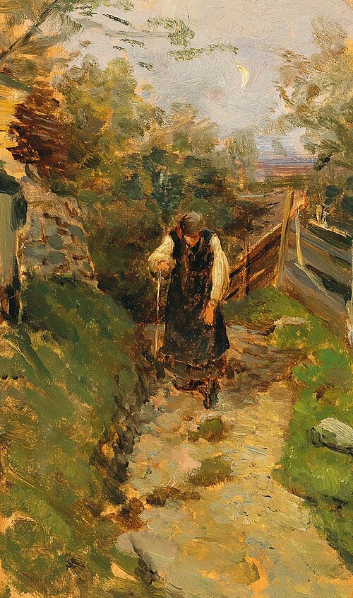 Study of a peasant woman returning home, 1926, Olga Wisinger-Florian