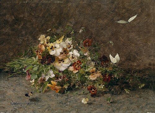 Stiefmütterchen und Schmetterlinge, 1926, Olga Wisinger-Florian