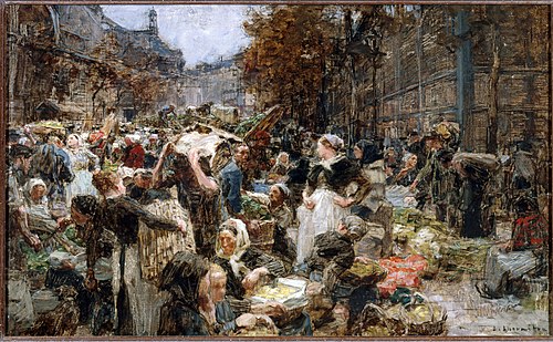 L'approvisionnement des Halles, esquisse pour l'Hôtel de Ville de Paris, 1888, Léon Augustin Lhermitte