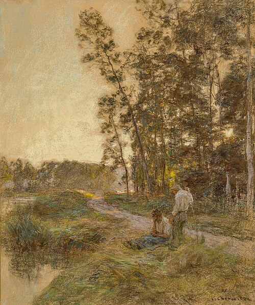 Au bords de l'eau, , Léon Augustin Lhermitte