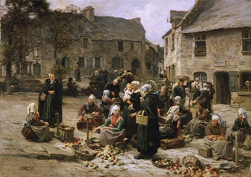 Marché aux pommes de Landerneau, 1878, Léon Augustin Lhermitte
