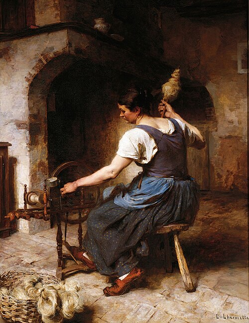 La Fileuse (La Hilandera), 1883, Léon Augustin Lhermitte