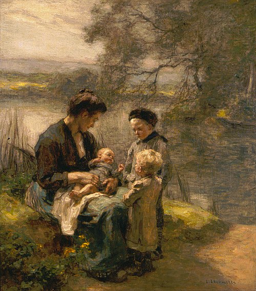Femme avec un nourisson et deux enfants, musée d'art de Saint-Louis, Missouri, , Léon Augustin Lhermitte