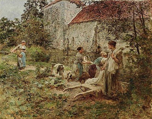 The Moated Wall, 1893, Léon Augustin Lhermitte