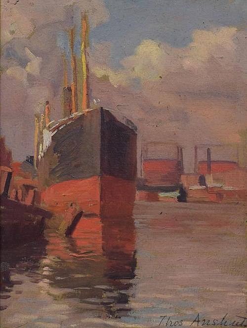 Tanker in Dock, Port Richmond, , Thomas Pollock Anshutz