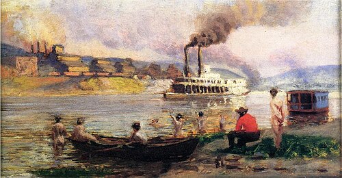 Steamboat on the Ohio, 1900, Thomas Pollock Anshutz