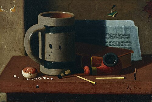 Tankard, Pipe, Matches and Biscuit, 1887, Thomas Pollock Anshutz