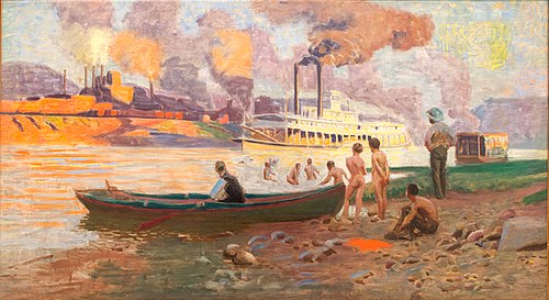 Steamboat on the Ohio, , Thomas Pollock Anshutz