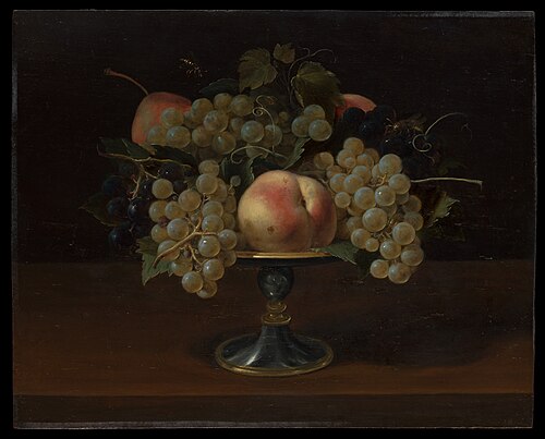 Still Life of Grapes and Peaches, 1617, Panfilo Nuvolone