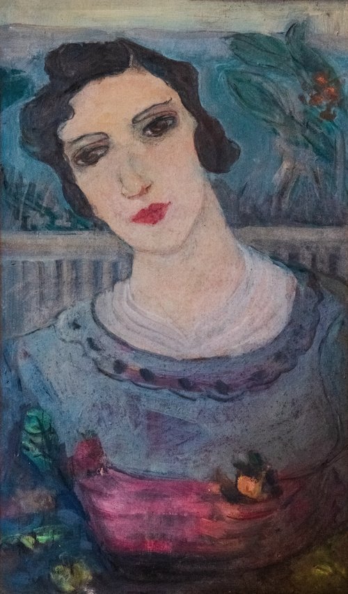Portrait de femme à la ceinture rouge, 1900, Marie Bermond