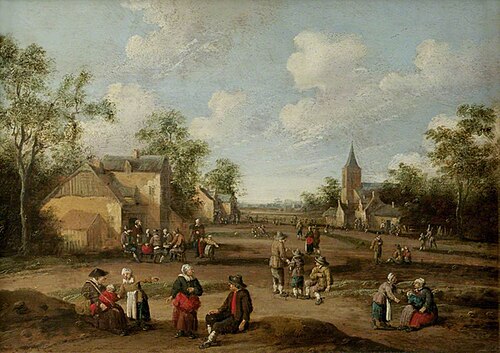 Village Scene, 1660, Joost Cornelisz. Droochsloot