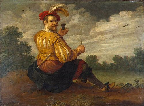 Self-Portrait in a Landscape, 1627, Joost Cornelisz. Droochsloot