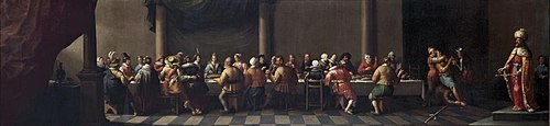 The wedding guest without a wedding garment, 1635, Joost Cornelisz. Droochsloot