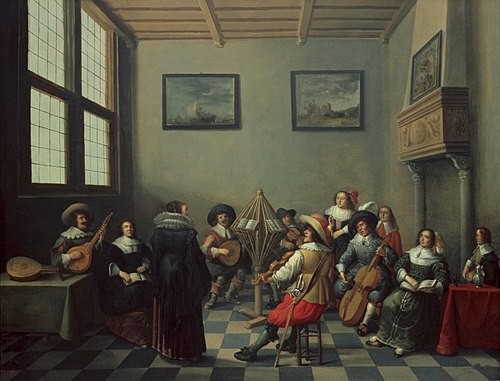 Musical company in an interior, 1645, Joost Cornelisz. Droochsloot