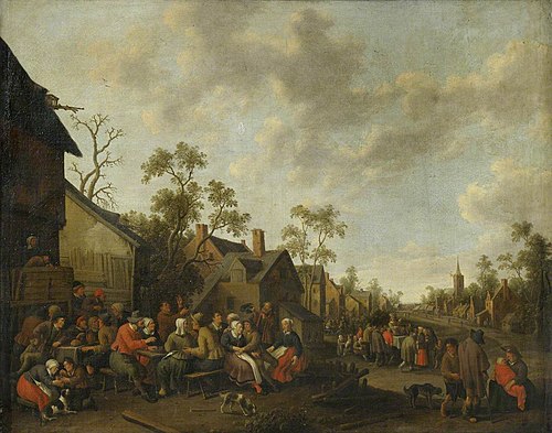 Village Scene with Feasting and Merrymaking, 1636, Joost Cornelisz. Droochsloot