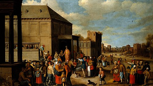 The halt and the blind being summoned to the great supper., , Joost Cornelisz. Droochsloot