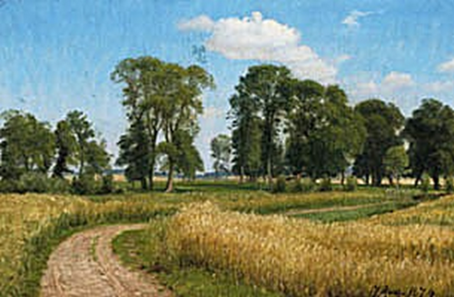 Landscape at Dyrehaven, Knabstrup., 1874, Peter Christian Skovgaard