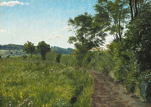 Summer landscape with harvesters, 1865, Peter Christian Skovgaard