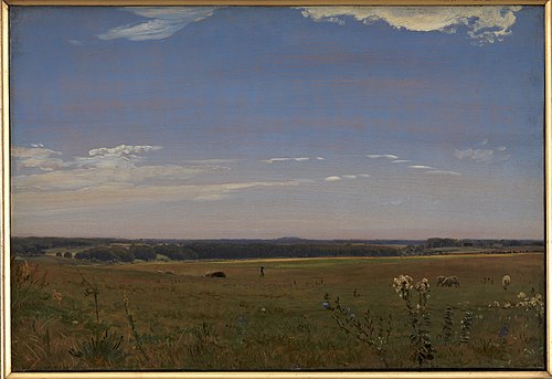 Udsigt mod herregården Beldringe, 1847, Peter Christian Skovgaard