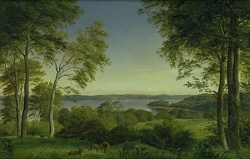 Udsigt over Skarre Sø, 1845, Peter Christian Skovgaard