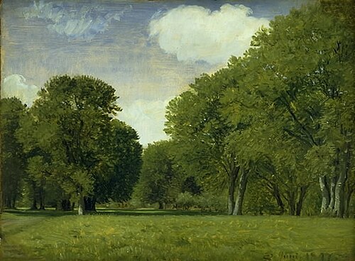 The Deer Park. Study, 1847, Peter Christian Skovgaard