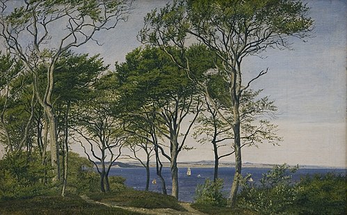 View Through Beech Trees Across a Fiord, , Peter Christian Skovgaard