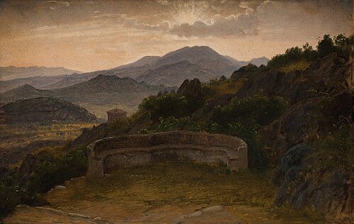 Landscape near Subiaco. Sunset, 1869, Peter Christian Skovgaard