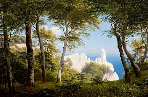 View of the sea from Møens Klint, 1850, Peter Christian Skovgaard