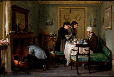 Professor N.L. Høyen skal i audiens hos Paven, 1854, Peter Christian Skovgaard