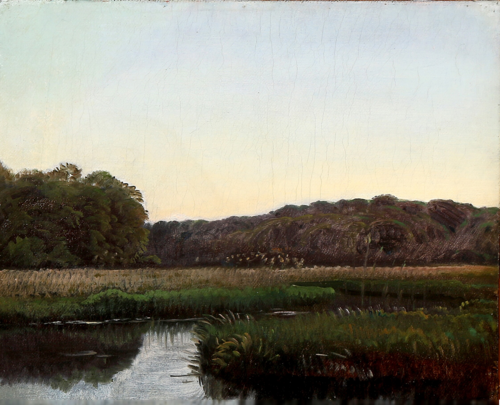 Evening view over the moors at Ordrup, 1850, Peter Christian Skovgaard